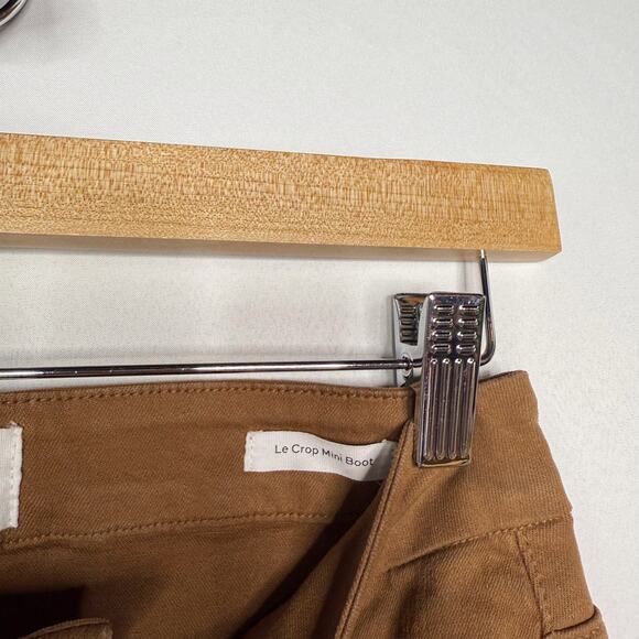 Frame Womens 27 Tobacco Coated Le Crop Mini Boot Jeans Cotton Stretch Denim - Picture 8 of 10